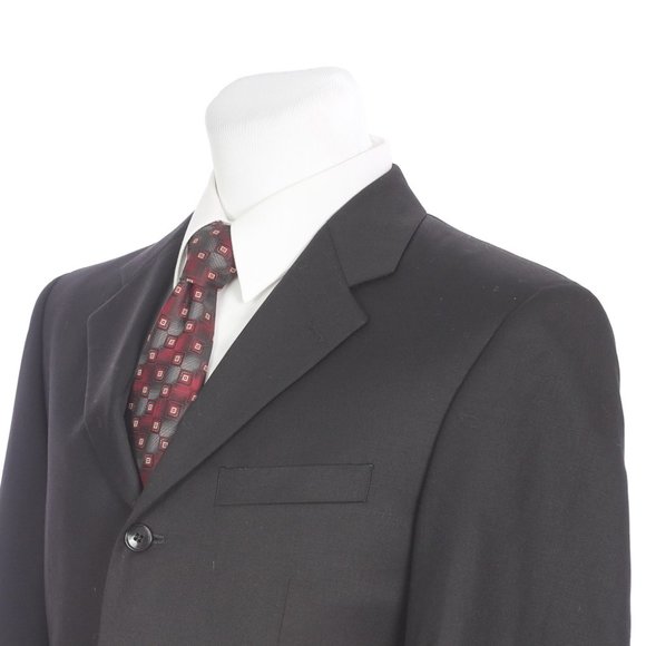 Jones New York Three Button Black Wool Sport Coat
